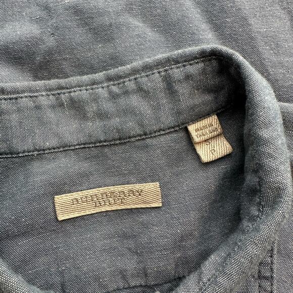 Burberry Brit Shirt Mens Small Blue Chambray Button Up Casual Shirt Designer - Picture 8 of 11